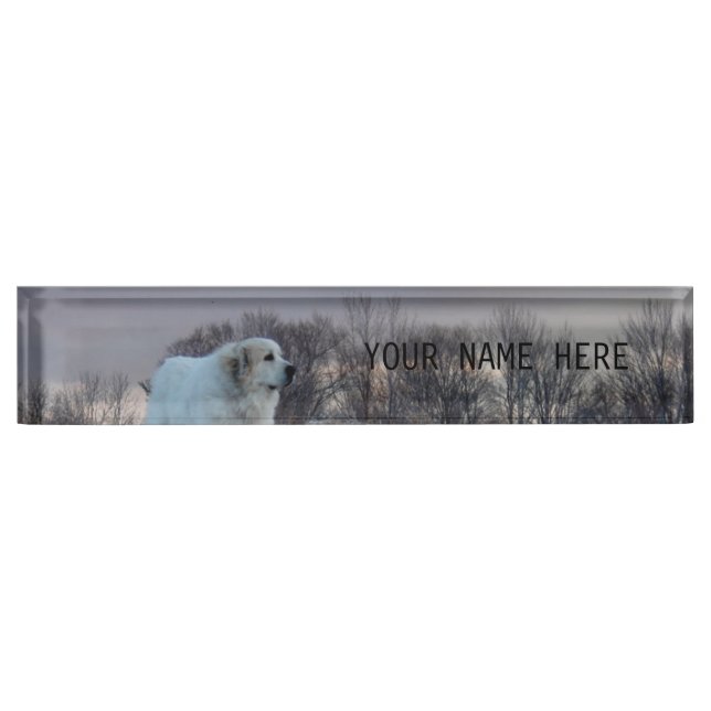 Great Pyrenees Desk Nameplate (Front)