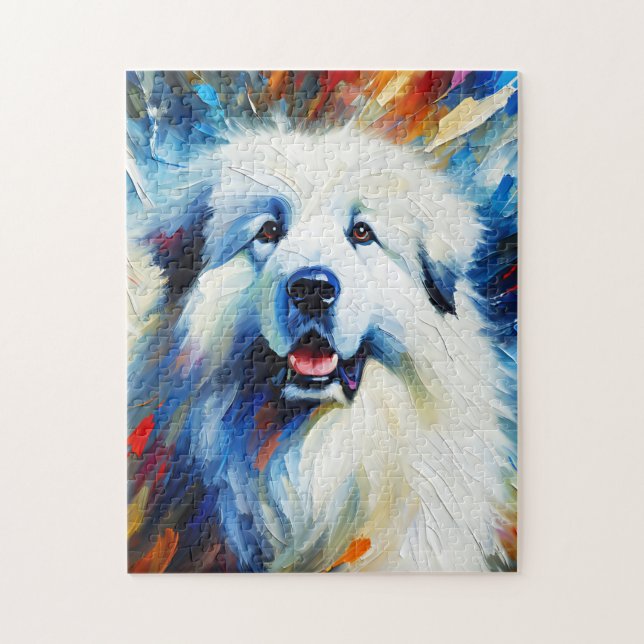 Great Pyrenees Dog Acrylic Print | Colourful Jigsaw Puzzle (Vertical)