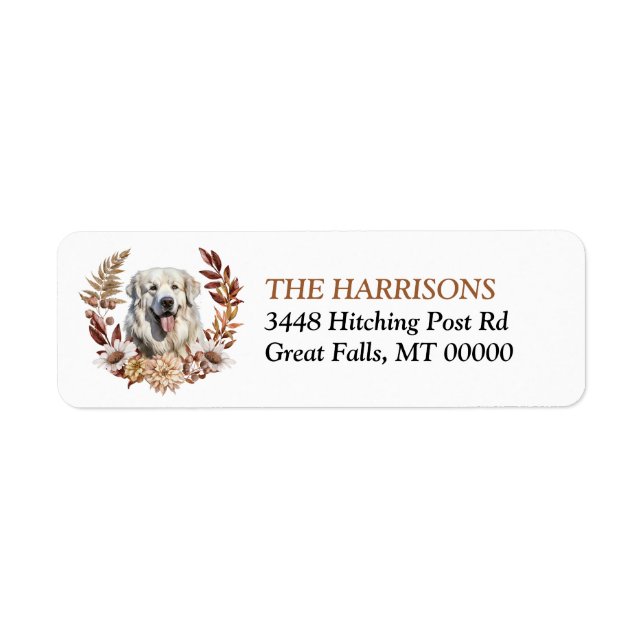 Great Pyrenees Dog Autumn Wreath (Front)