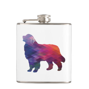 Great Pyrenees Dog Breed Geo Silhouette Purple Hip Flask