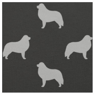 Great Pyrenees Dog Breed Silhouettes Pattern Fabric