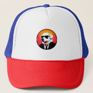 Great Pyrenees Dog Businessman Trucker Hat