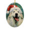 Great Pyrenees dog Christmas brush painting artwor