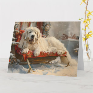 Great Pyrenees Dog Christmas Festive Card