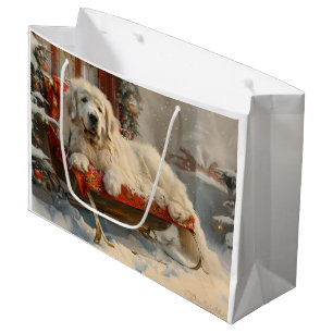 Great Pyrenees Dog Christmas Festive Large Gift Bag