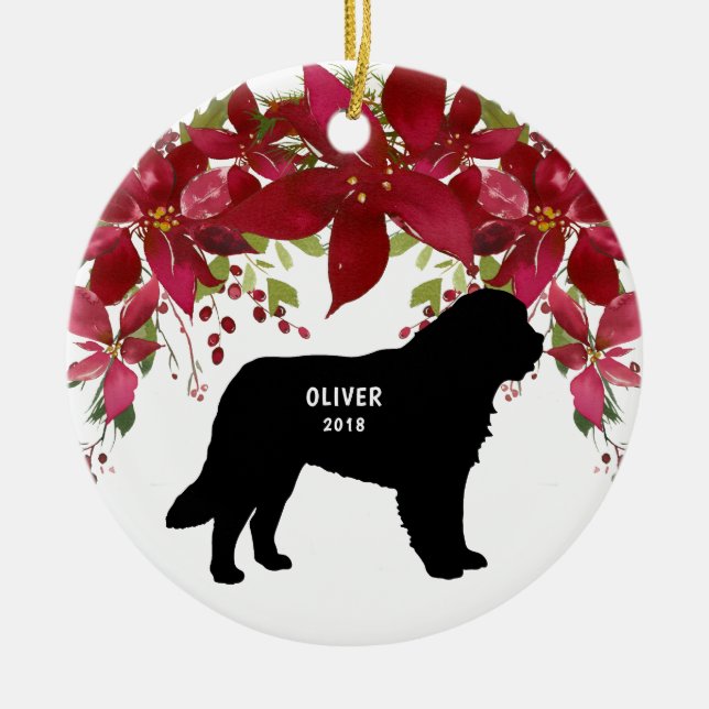 Great Pyrenees Dog Christmas Tree Ceramic Ornament (Front)