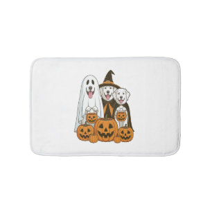 Great Pyrenees Dog Ghost Witch Halloween Matching Bath Mat