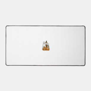 Great Pyrenees Dog Ghost Witch Halloween Matching Desk Mat