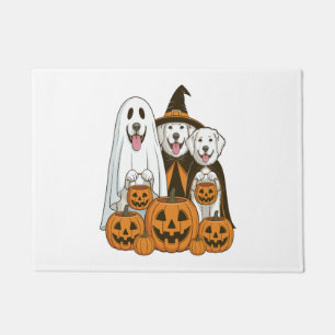 Great Pyrenees Dog Ghost Witch Halloween Matching Doormat