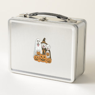 Great Pyrenees Dog Ghost Witch Halloween Matching Metal Lunch Box