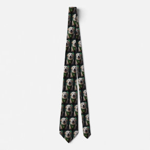 Great Pyrenees Dog in St. Patrick's Day Dress Tie
