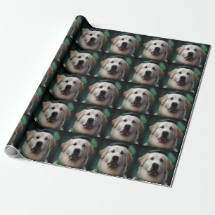 Great Pyrenees Dog in St. Patrick's Day Dress Wrapping Paper