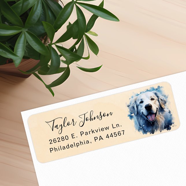 Great Pyrenees Dog Return Address Label (Creator Uploaded)