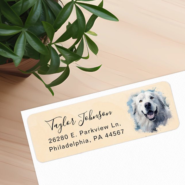 Great Pyrenees Dog Return Address Label (Creator Uploaded)
