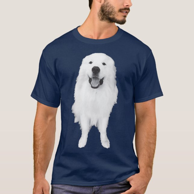 Great Pyrenees Dog Smiling T-Shirt (Front)