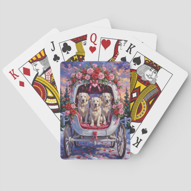 Great Pyrenees Dog Valentine's Day  Playing Cards (Back)