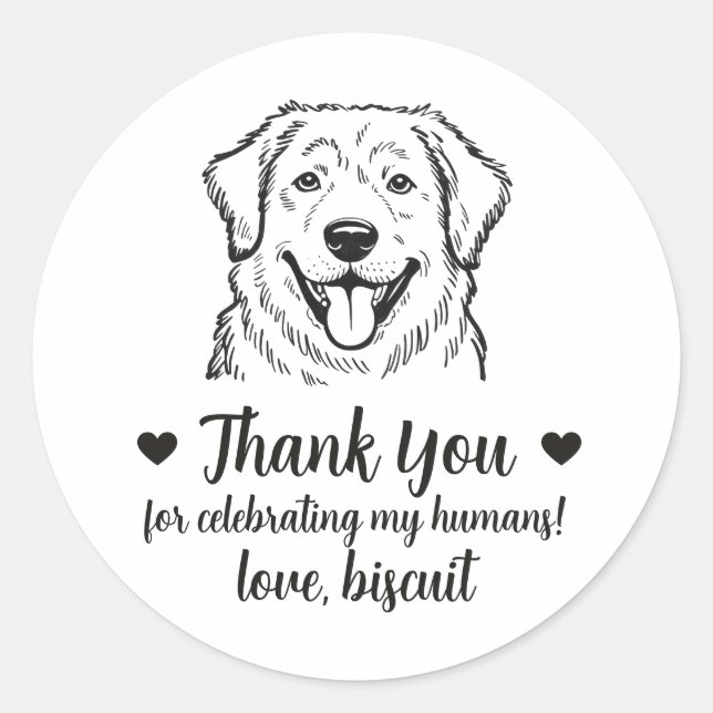 Great Pyrenees Dog Wedding Favour Stickers (Front)