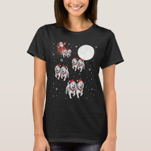 Great Pyrenees Dog Xmas Pajama Matching Santa Clau T-Shirt