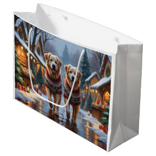 Great Pyrenees Dogs Christmas Snow Holiday Large Gift Bag