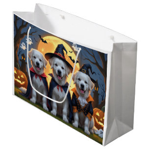 Great Pyrenees Dogs Pumpkin Halloween Funny Large Gift Bag