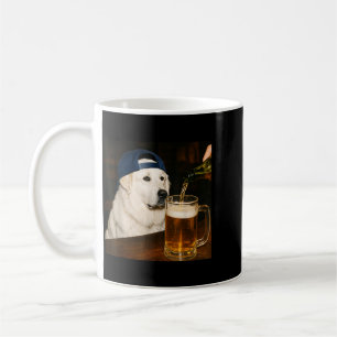 Great Pyrenees Drinking Beer Funny Dog Meme Design Coffee Mug