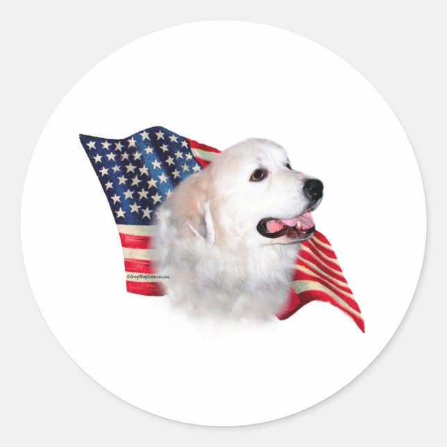 Great Pyrenees Flag Classic Round Sticker (Front)