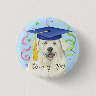 Great Pyrenees Graduate 1 Inch Round Button