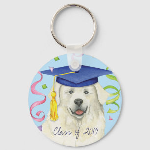 Great Pyrenees Graduate Keychain