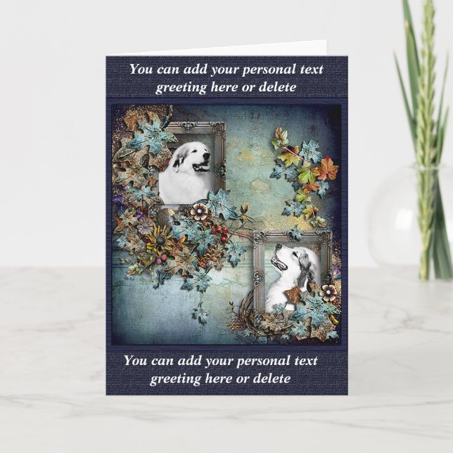 Great Pyrenees Greeting Card - Father & Son Design (Front)