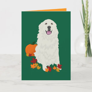 Great Pyrenees Halloween Autumn Blank Card
