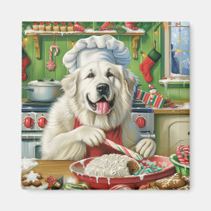 Great Pyrenees Holiday Baking: Festive Christmas Magnet