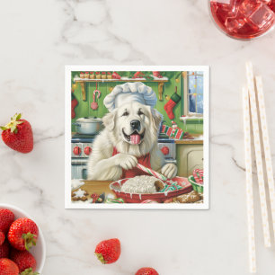 Great Pyrenees Holiday Baking: Festive Christmas Napkin