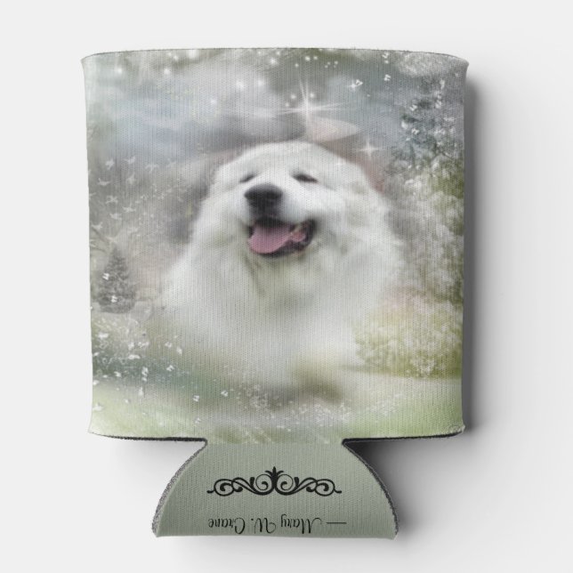 Great Pyrenees Holiday/Winter Scene Can Cooler (Back)