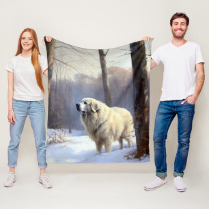 Great Pyrenees Let It Snow Christmas  Fleece Blanket