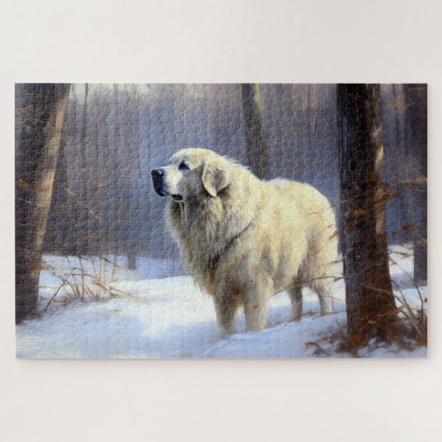 Great Pyrenees Let It Snow Christmas  Jigsaw Puzzle (Horizontal)