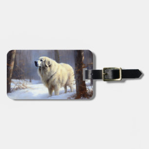 Great Pyrenees Let It Snow Christmas  Luggage Tag
