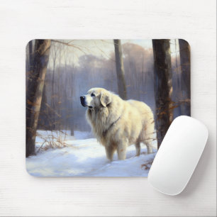 Great Pyrenees Let It Snow Christmas Mouse Pad