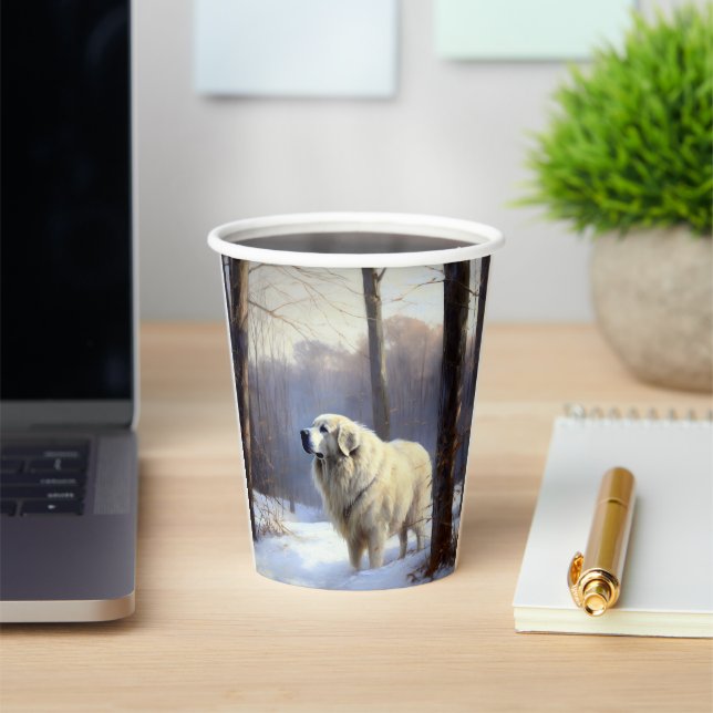 Great Pyrenees Let It Snow Christmas  Paper Cups (Insitu)
