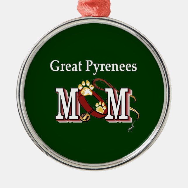 Great Pyrenees Mom Metal Ornament (Front)
