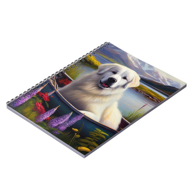 Great Pyrenees on a Paddle: A Scenic Adventure Notebook (Left Side)