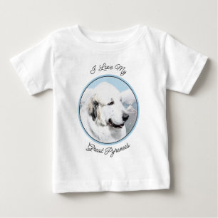Great Pyrenees Painting - Original Dog Art Baby T-Shirt