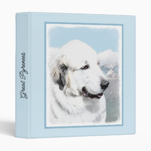 Great Pyrenees Painting - Original Dog Art Binder
