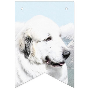 Great Pyrenees Painting - Original Dog Art Bunting Flags