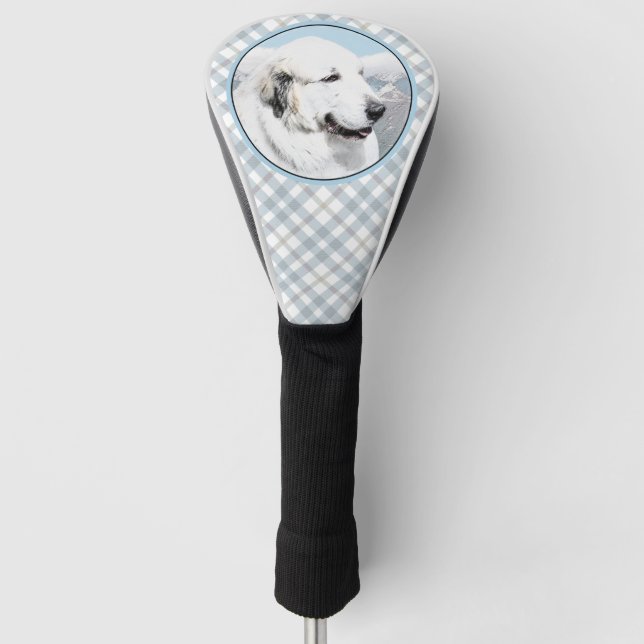 Great Pyrenees Painting - Original Dog Art Golf Head Cover (Front)