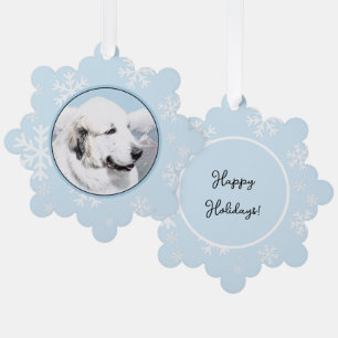 Great Pyrenees Painting - Original Dog Art Ornament Card