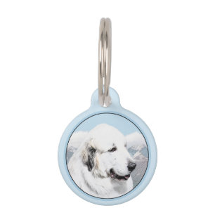 Great Pyrenees Painting - Original Dog Art Pet Tag