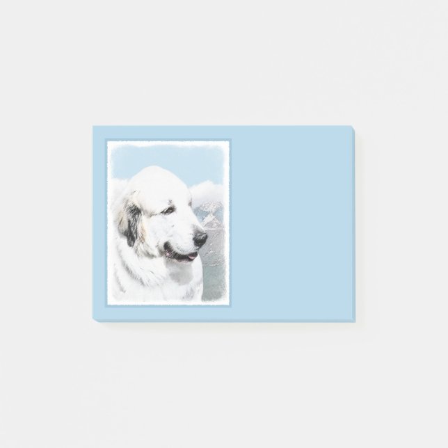 Great Pyrenees Painting - Original Dog Art Post-it Notes (Front)