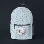 Great Pyrenees Painting - Original Dog Art Printed Backpack<br><div class="desc">Great Pyrenees dog portrait, original painting. We specialize in cute and funny original art. Buy this for yourself or as a great gift for your Great Pyrenees loving friends. Be creative - click on CUSTOMIZE to add/remove/change text, resize the picture, change colours or anything else the customization tool will allow!...</div>