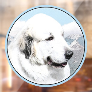 Great Pyrenees Painting - Original Dog Art Window Cling