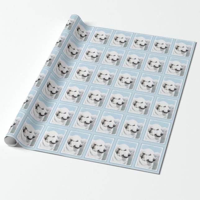 Great Pyrenees Painting - Original Dog Art Wrapping Paper (Unrolled)